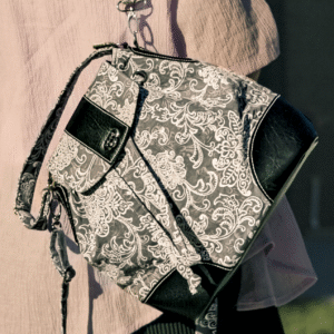 Grey Whimsy Convertible Bucket Bag
