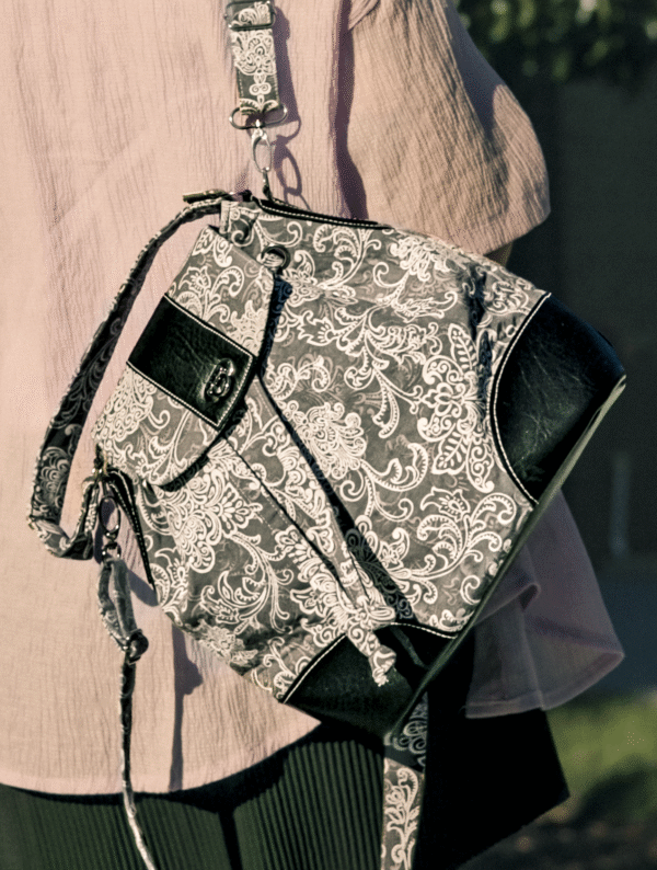 Grey Whimsy Convertible Bucket Bag